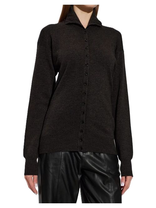 Cardigan in lana con bottoni Lemaire | PO0047 LK1070BK674 BLACKMELANGE
